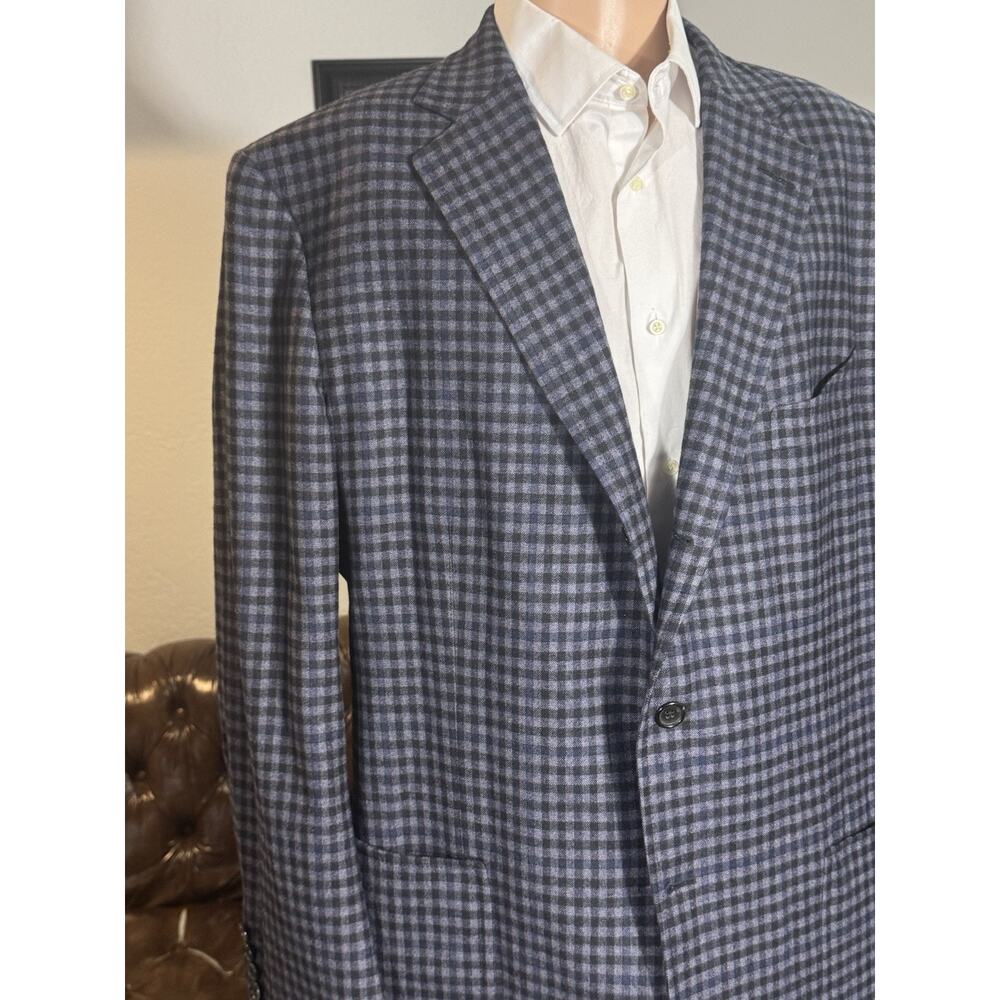Tom Ford Blue Plaid Sportcoat Blazer Tweed Wool 60R EU 50R US
